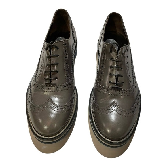 AGL ✘ NEW Patent Leather Lacercut Lace Up Loafers Oxford Shoes, Italy, Grey, 7.5 - Picture 6 of 7